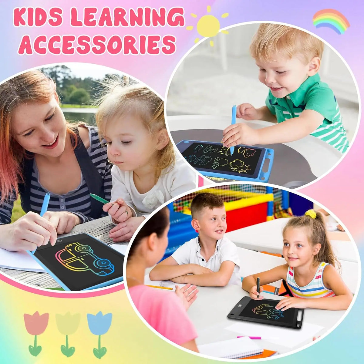 12 Pack LCD Writing Tablet for Kids, 6.5 Inch Colorful Doodle Board Drawing Tablet,toys for children，educational toys