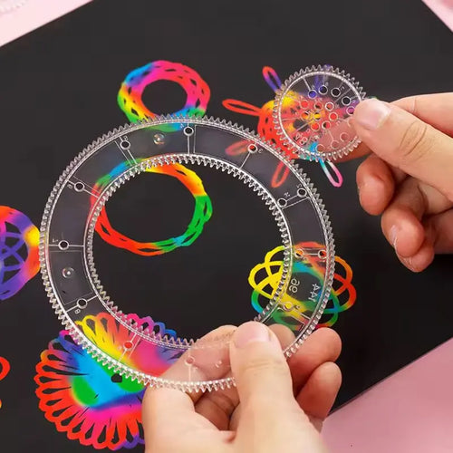 22Pcs Spirograph Drawing Kit Geometric Roulette Ruler Math Drawing Tools Kids Educational Painting Puzzle Craft Toys