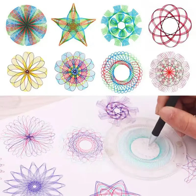 22Pcs Spirograph Drawing Kit Geometric Roulette Ruler Math Drawing Tools Kids Educational Painting Puzzle Craft Toys