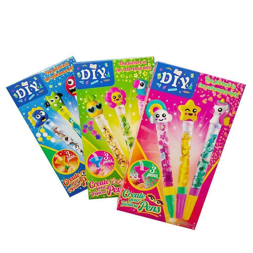 Kids Educational DIY Magic Quicksand Pen Craft Set Creative Art Handmade Making Kit Children Party Birthday Gift Toy