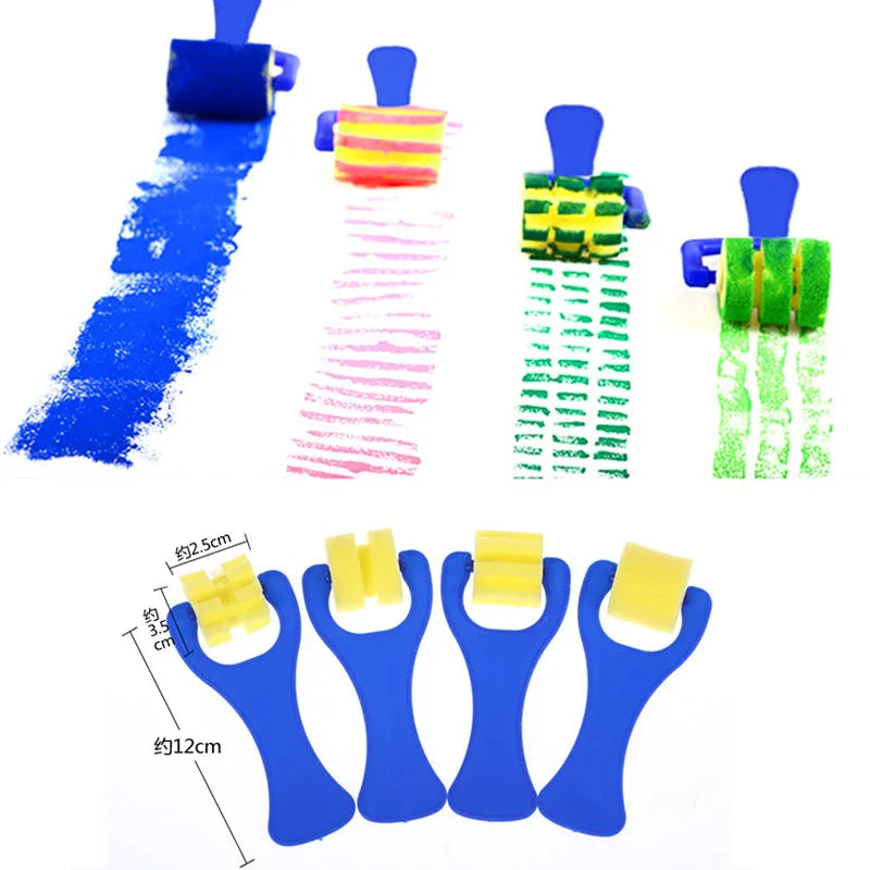 Children Toddler Sponge Stamp Brush Kits Flower Drawing Toys for Children Paint Educational DIY Art Craft Creativity Tools DDJ